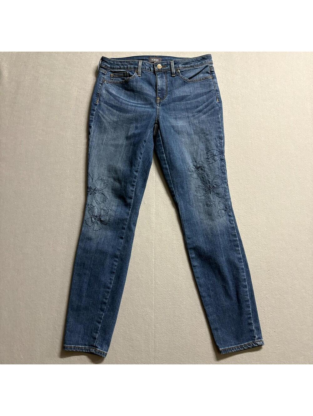 NYDJ Ami Skinny Lift Tuck Jeans Womens 6 Fits Like 31x28 Floral Stretch